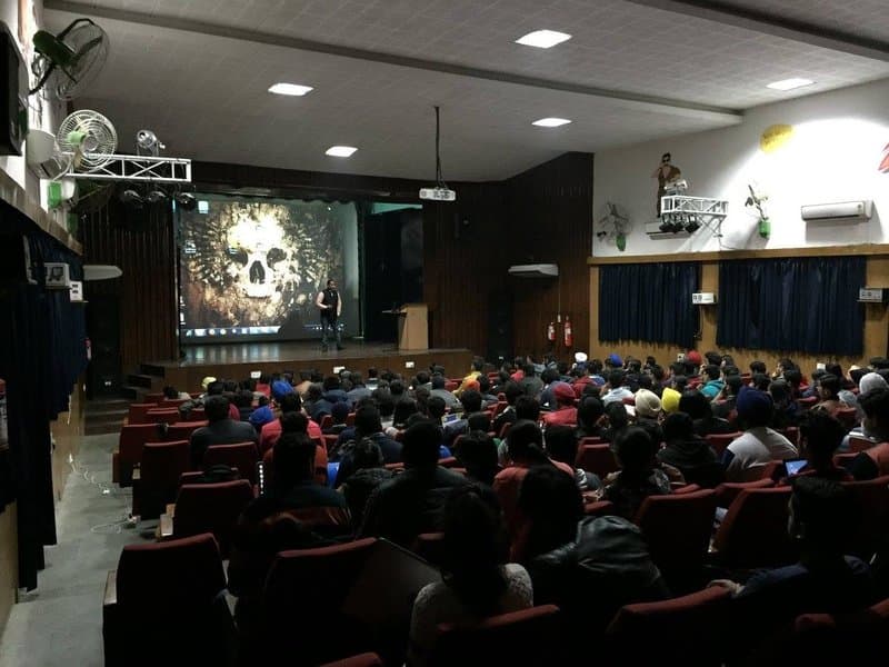 Cybersecurity workshop delivered on campus at a partner college.